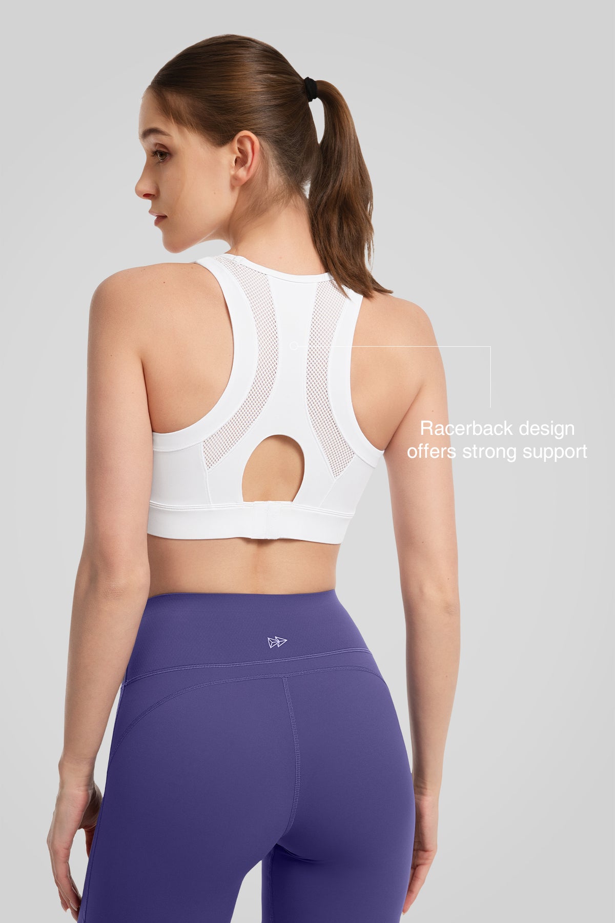 Power Front Mesh Arched Cutout Sport-BH | Damen-Sport-BH mit starkem Halt