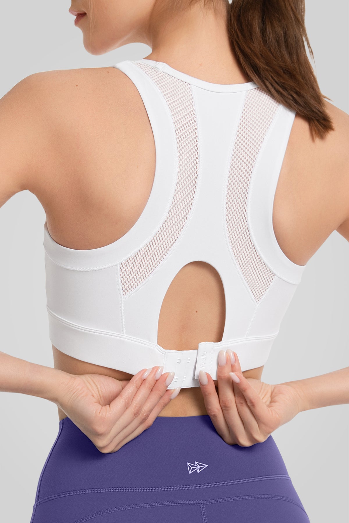 Power Front Mesh Arched Cutout Sport-BH | Damen-Sport-BH mit starkem Halt