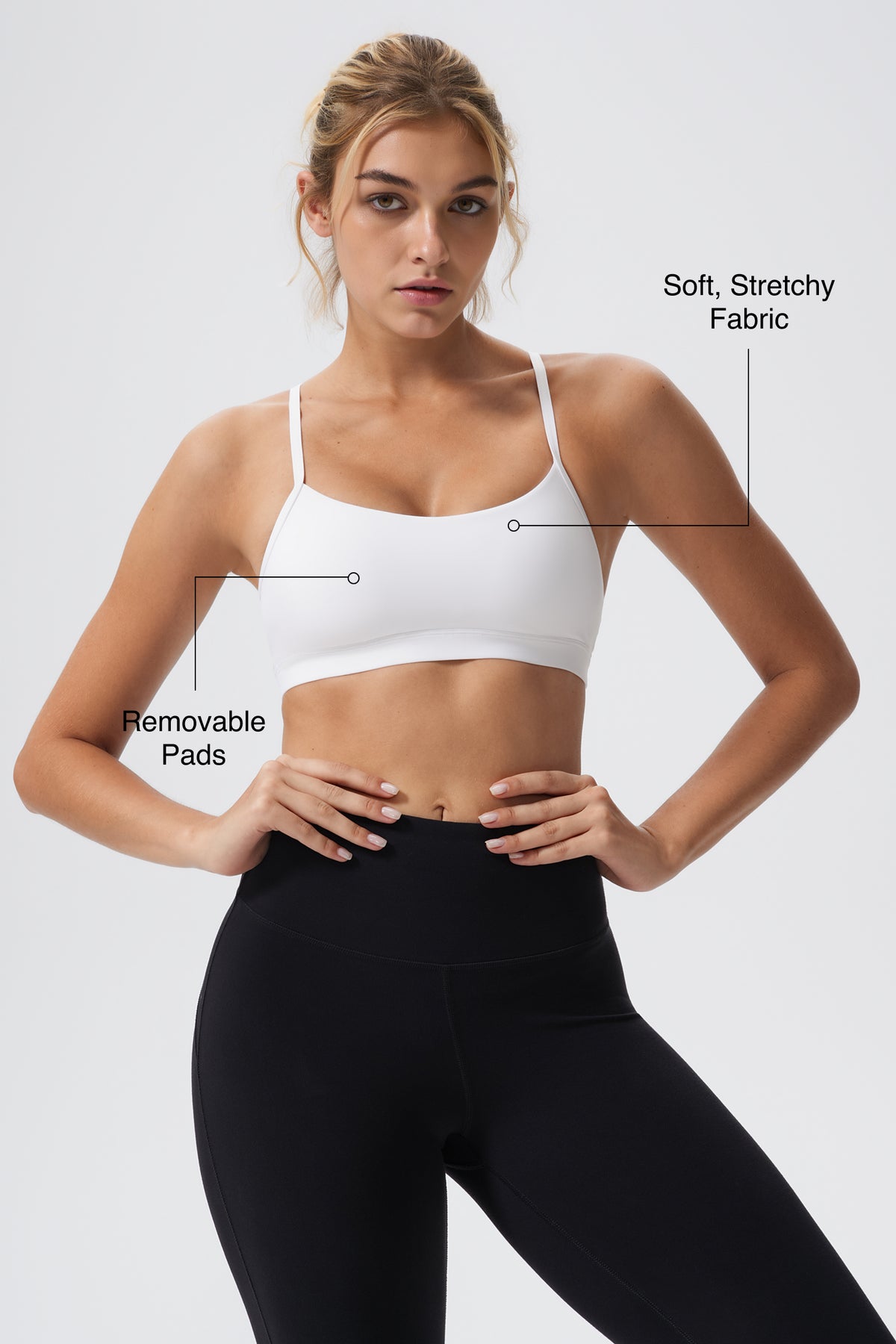Reggiseno sportivo Anywhere con spalline sottili regolabili e imbottiture rimovibili | Reggiseno sportivo leggero da donna