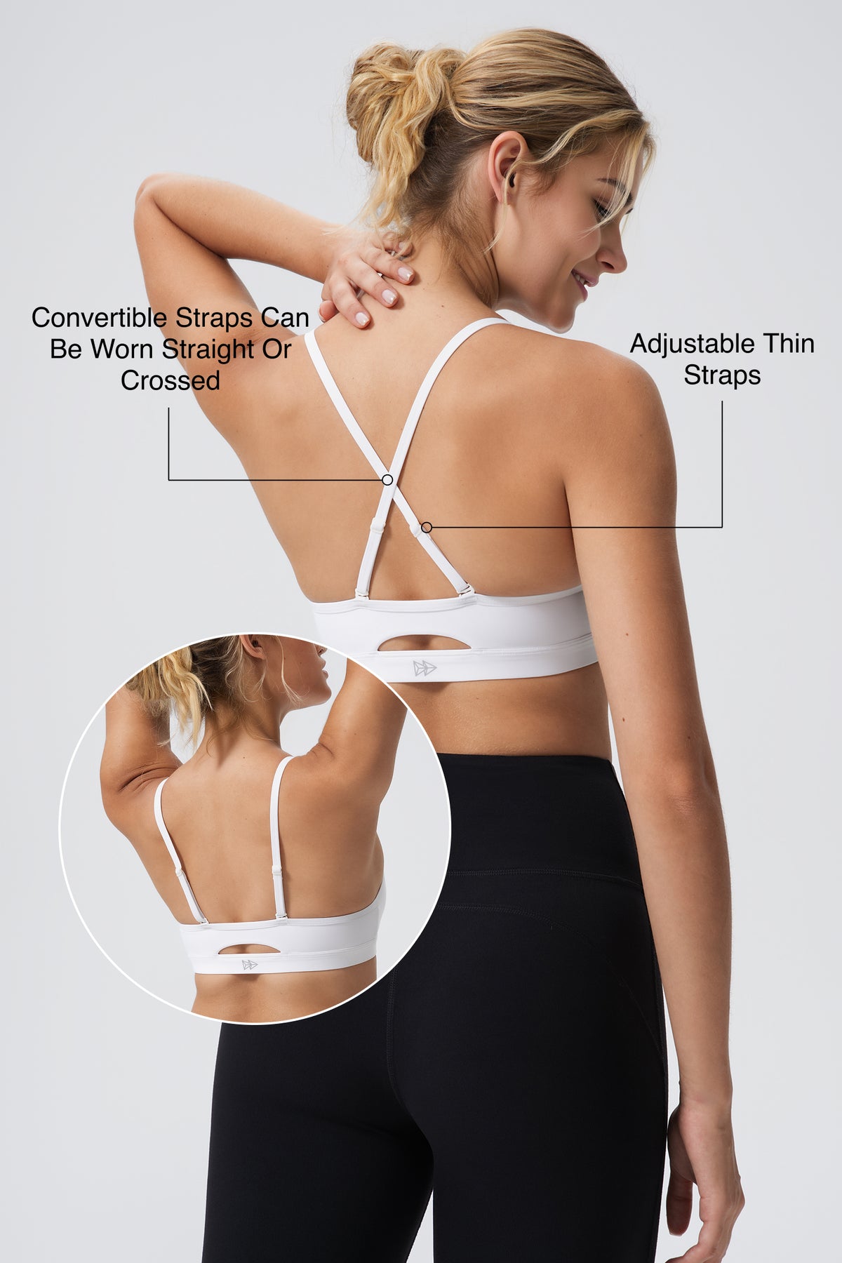 Reggiseno sportivo Anywhere con spalline sottili regolabili e imbottiture rimovibili | Reggiseno sportivo leggero da donna