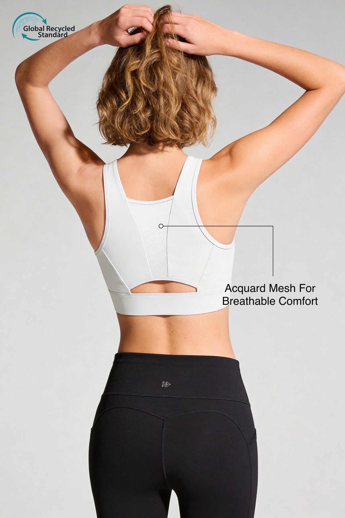 Power™ Front-Zip Jacquard Mesh Longline Sports Bra | High-Impact Support for Running, HIIT & Training