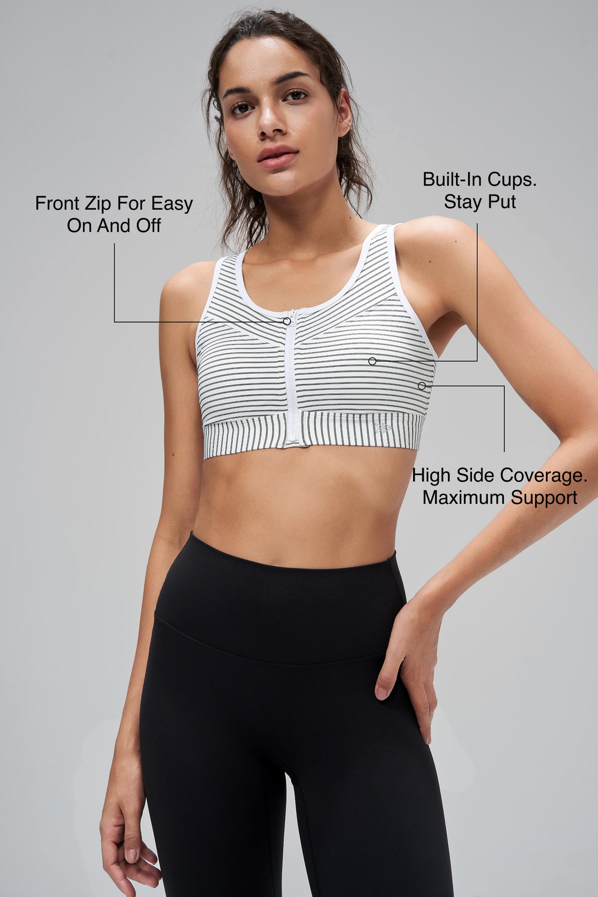 Shift™ Zip Front Print Air Flow Back Full Coverage High Support Sports Bra | Women's High Support Sports Bra
