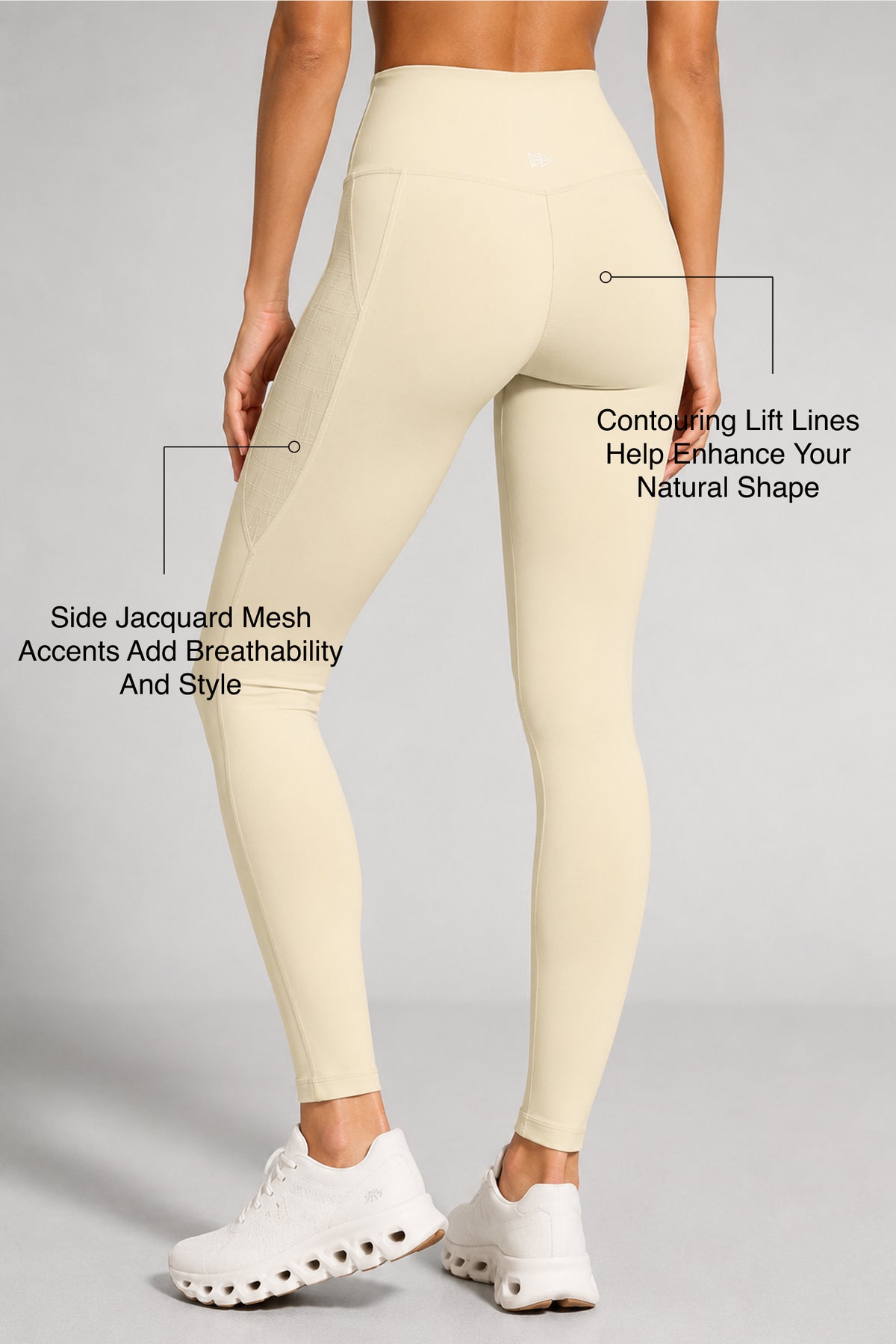 Power™ High Rise No Front Seam Breathable Mesh Running Leggings 25 Inches | Women's High Support Leggings