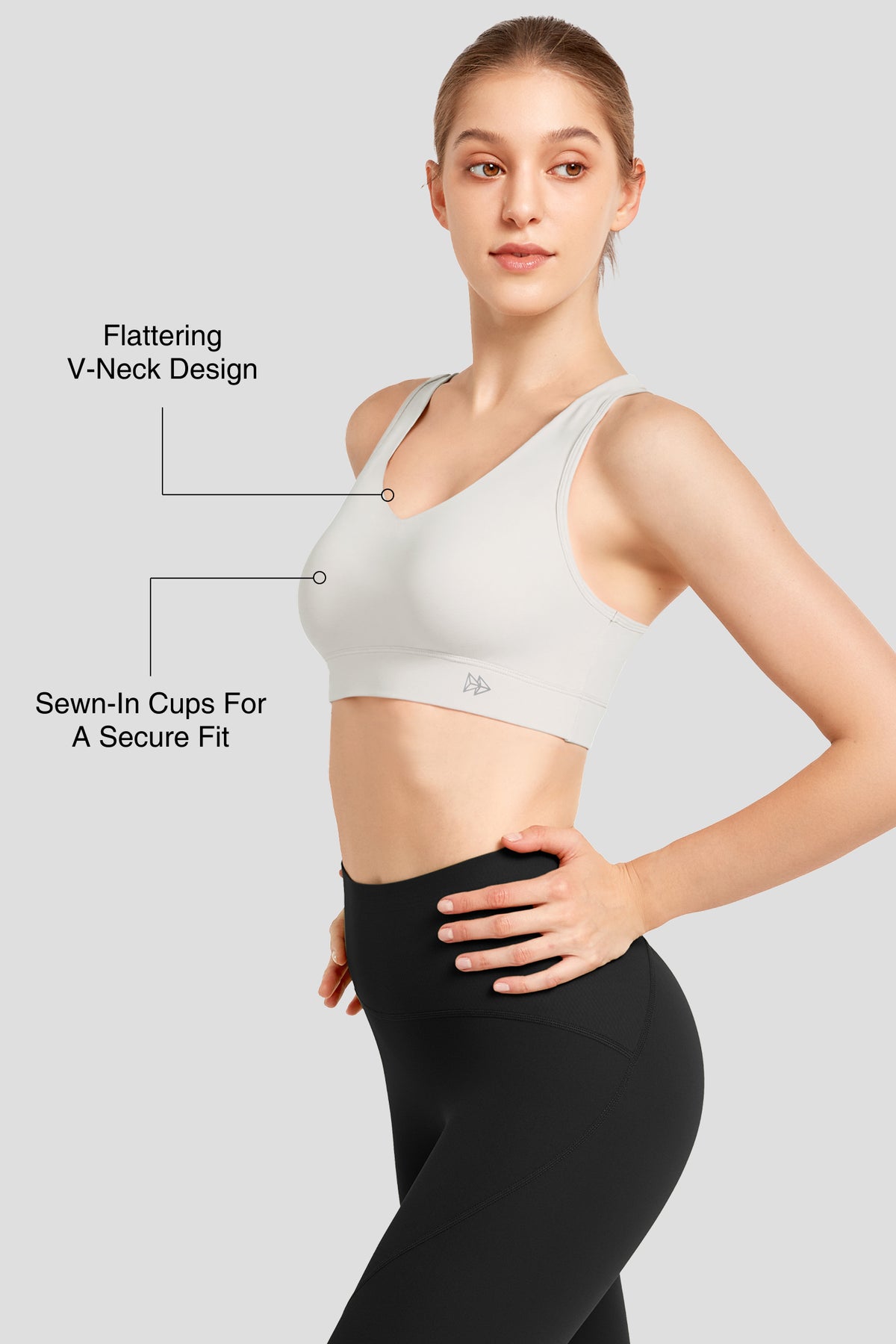 Anywhere™ V-Neck Wide Underband Sewn-In Pads Daily Bra | Women's Light Support Sports Bra