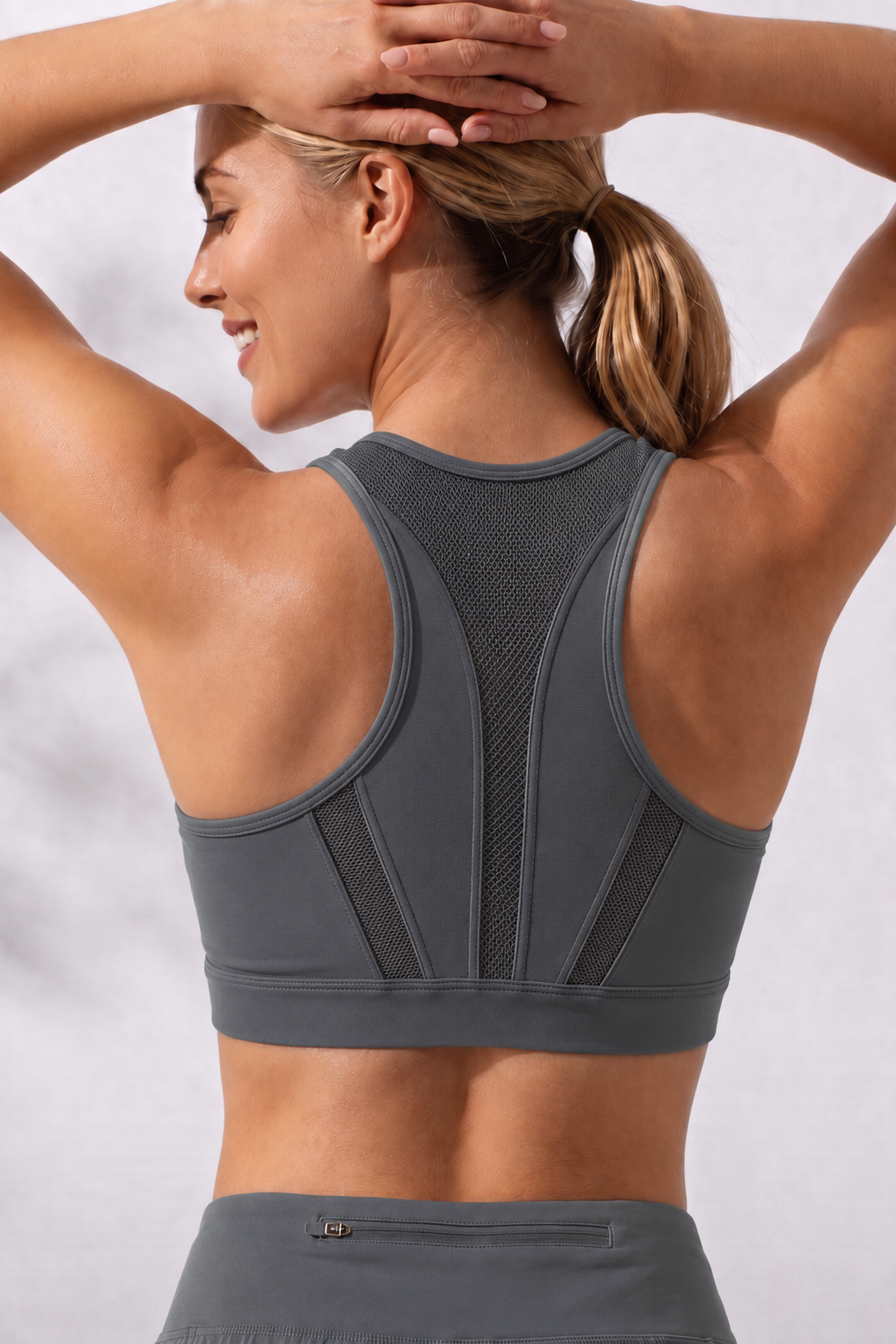 Enfold Zip Mesh Vadderad Löpar-BH | Sport-BH med Högt Stöd för Damer