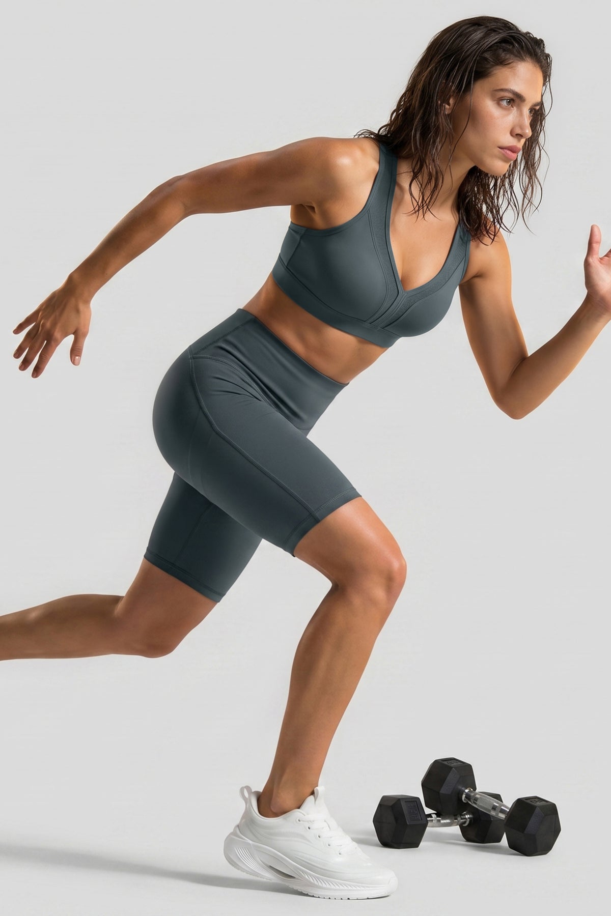 Shift™ High Rise Supportive No Front Seam Sports Shorts 6 Inches| Women's High Support Running Shorts