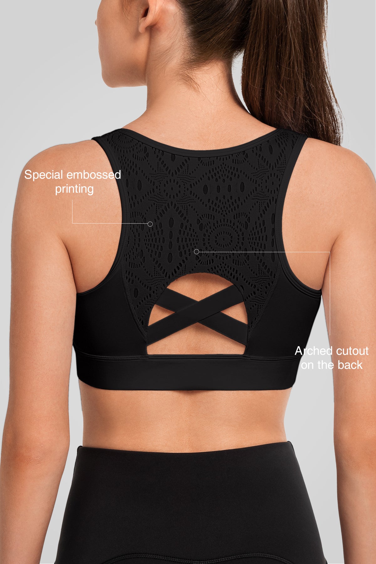 Sujetador deportivo acolchado con diseño recortado Echo | Sujetador deportivo de alta sujeción para mujer