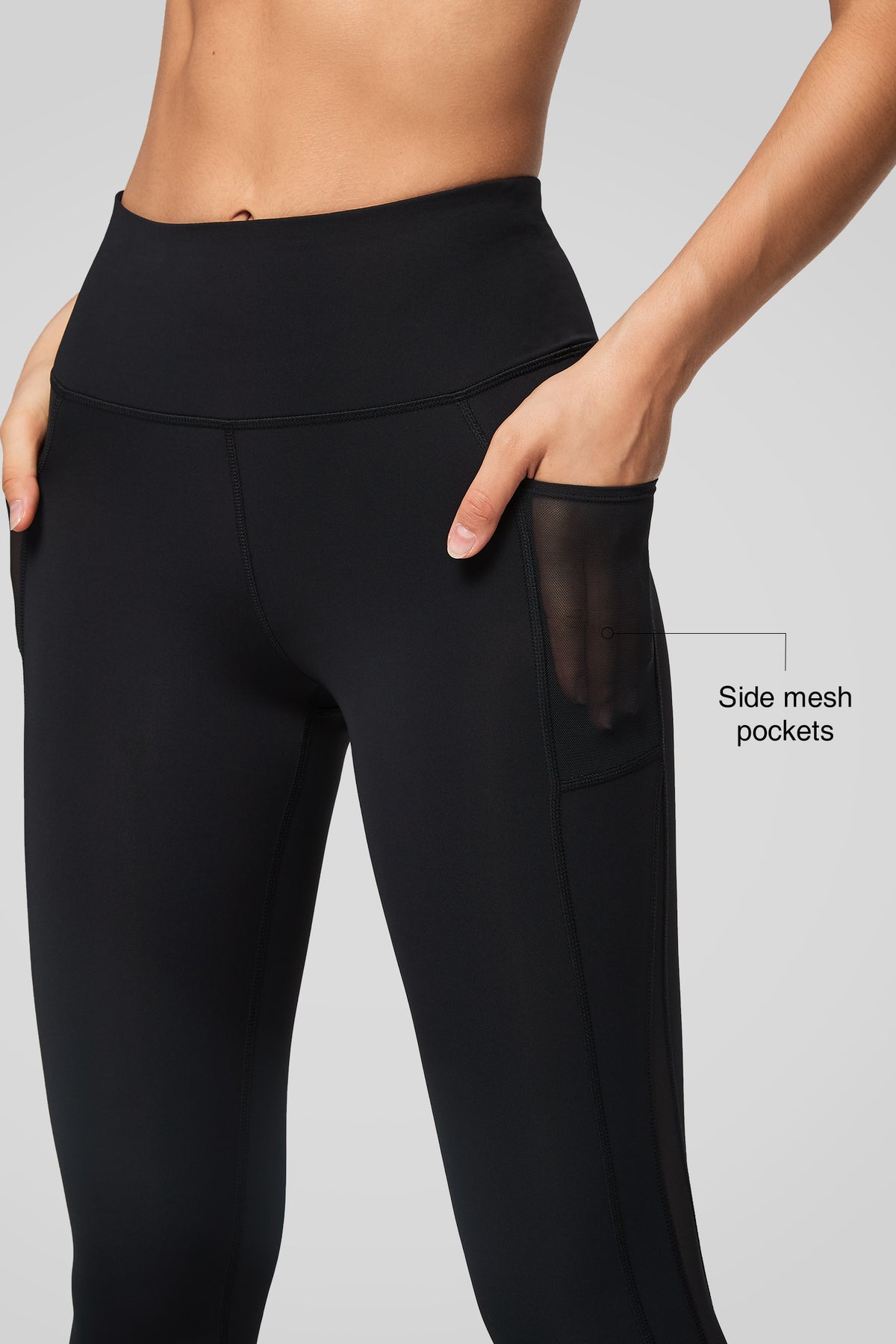 Power™ High Waist Mesh Pockets Running Leggings 26"| Women's High Support Leggings
