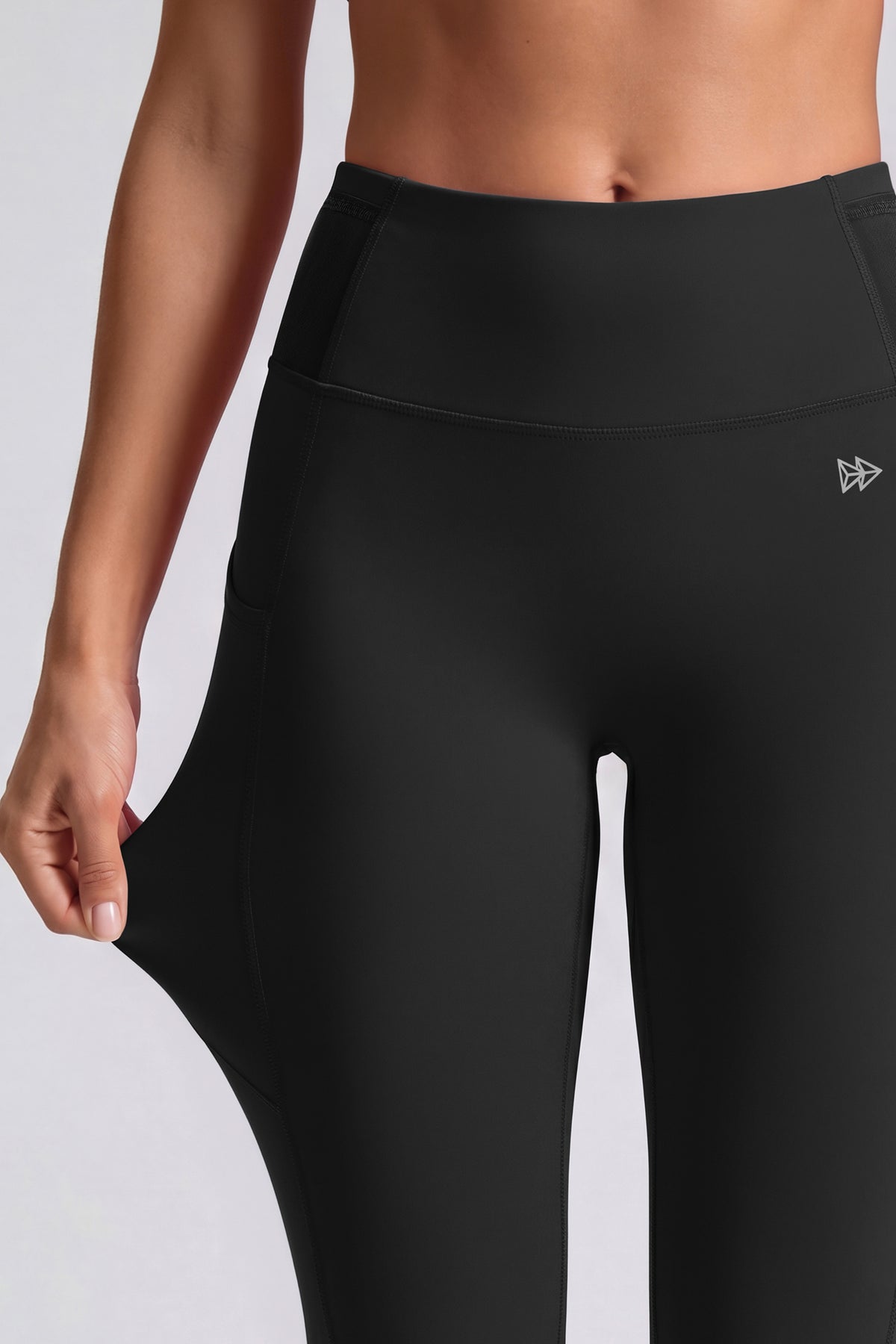 Power High Rise Supportive No Front Seam Pockets Running Leggings 27 Inch | Women's High Support Leggings