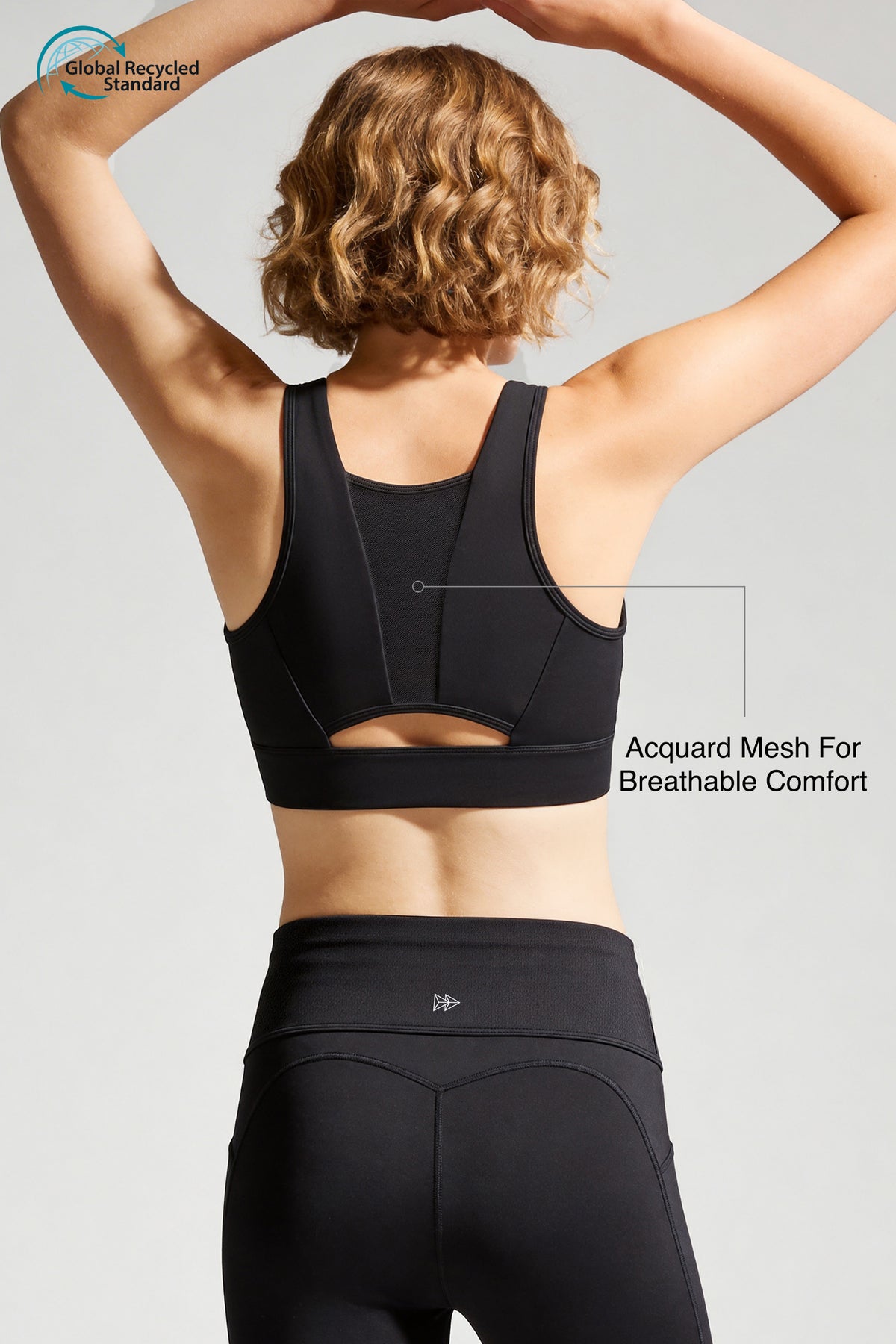 Power™ Front-Zip Jacquard Mesh Longline Sports Bra | High-Impact Support for Running, HIIT & Training