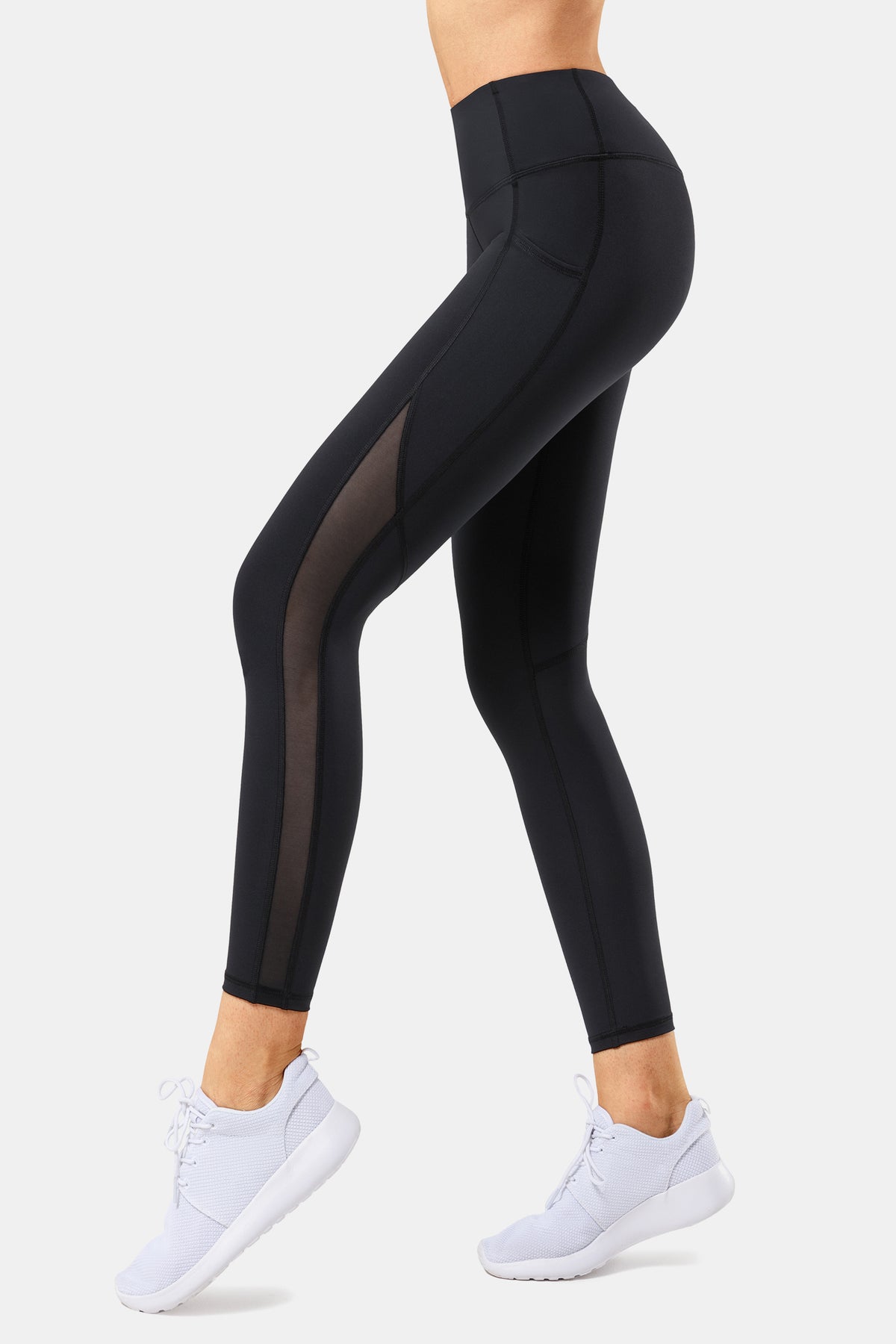 Sculpt Side Pocket Mesh Running Leggings | Women's High Support Leggings