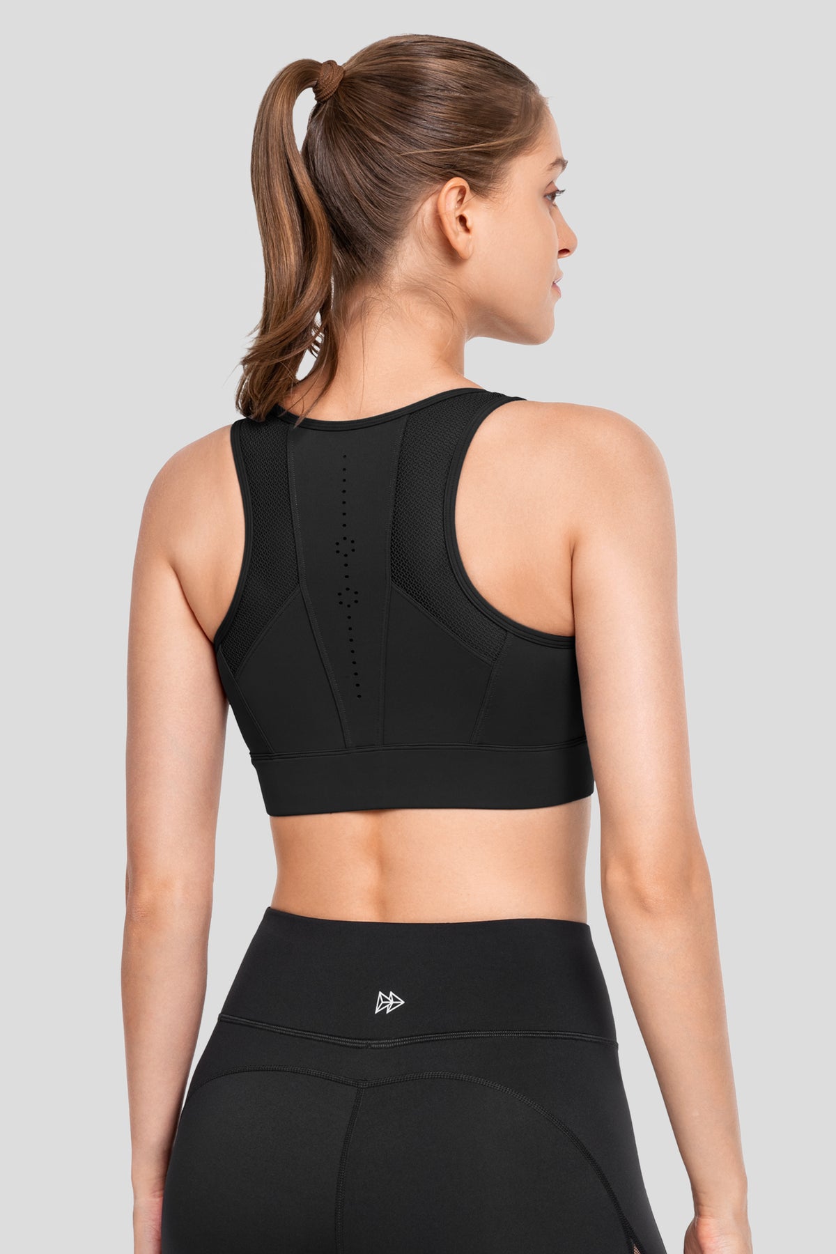 Echo™ Front Zip Perforated Breathable Padded Running Bra | Women's High Support Sports Bra
