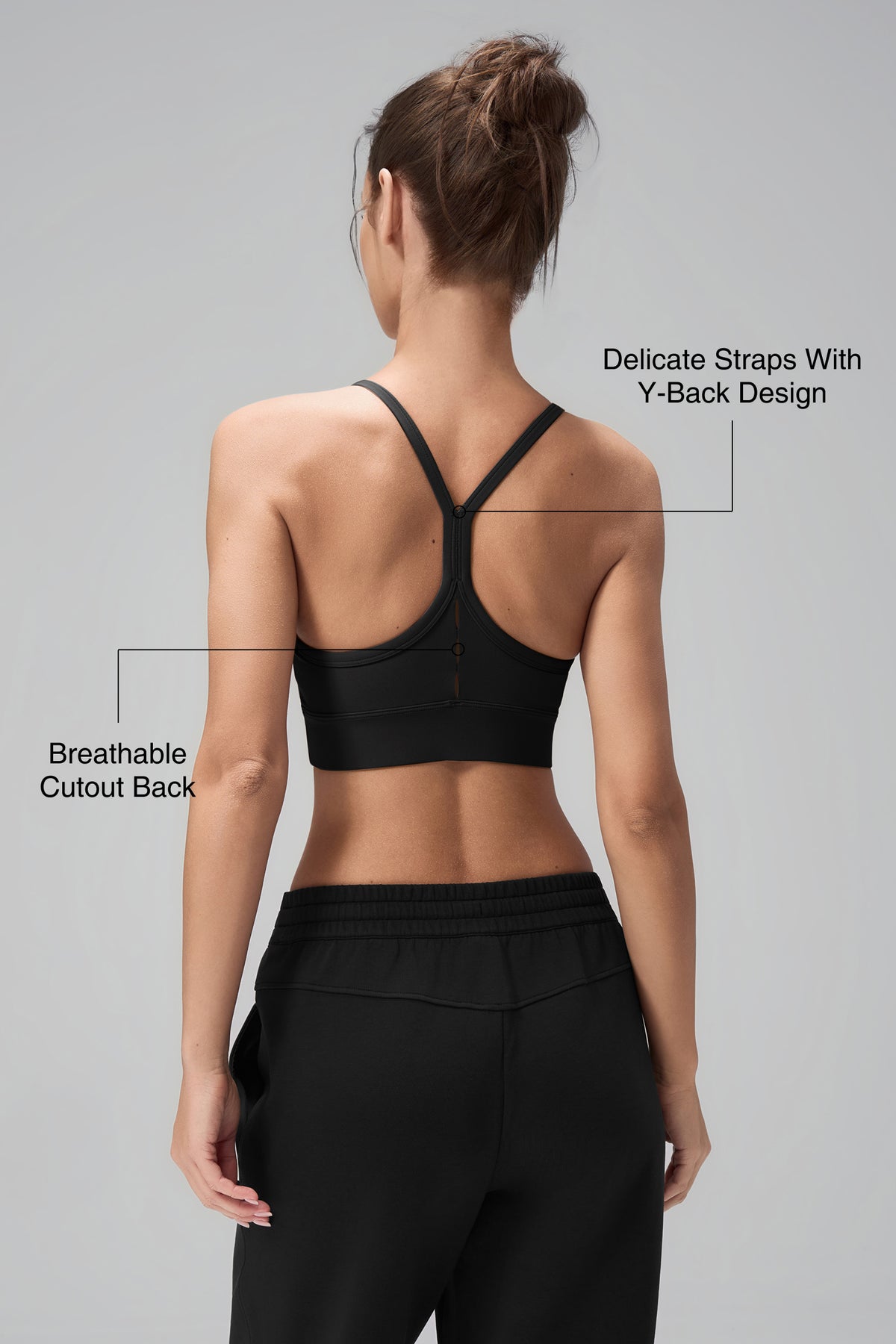 Sujetador de yoga con almohadillas cosidas y espalda en Y Anywhere | Sujetador deportivo de sujeción ligera para mujer