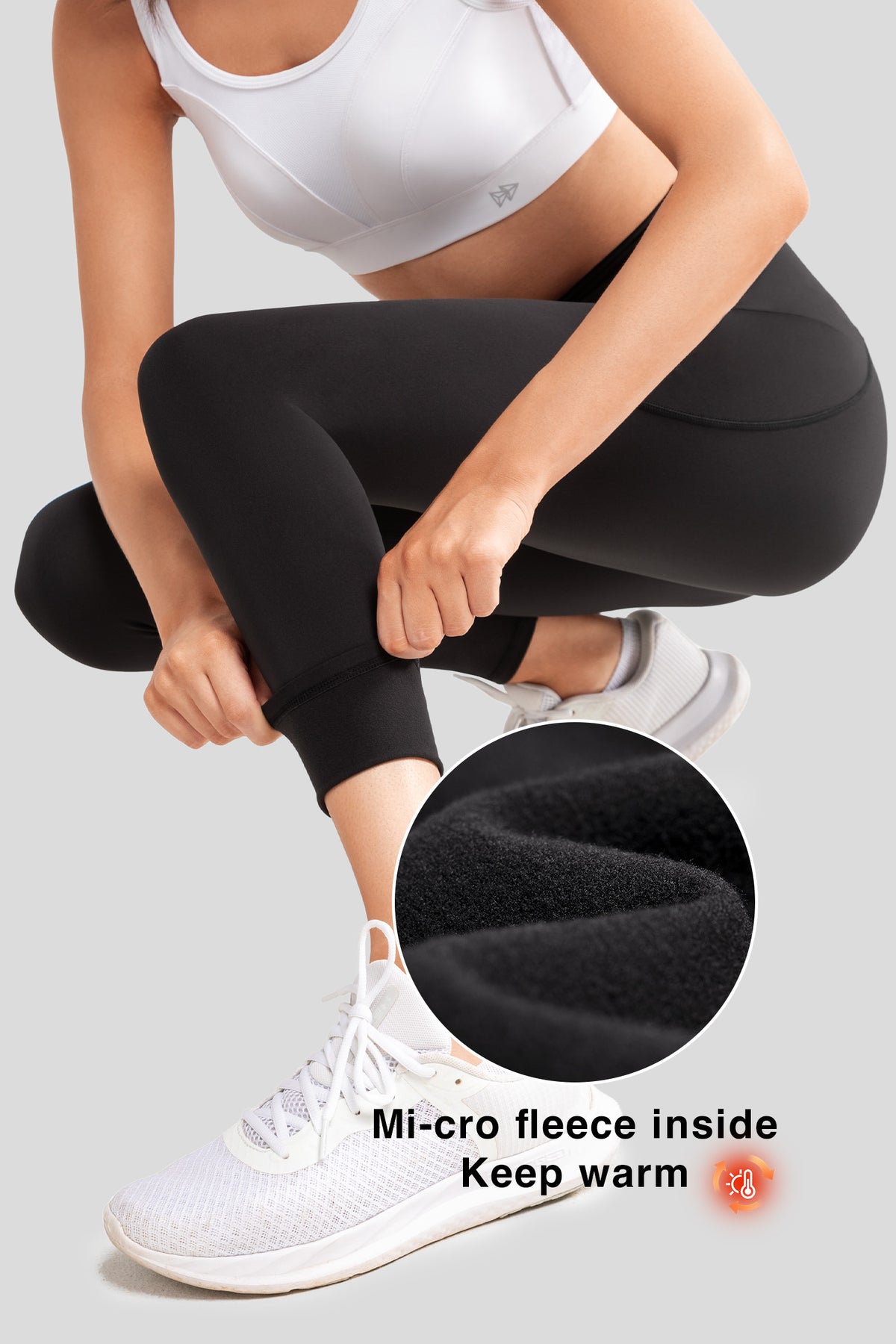 Sculpt fyrvägsstretchiga fleecefodrade leggings 66 cm | Damleggings med högt stöd