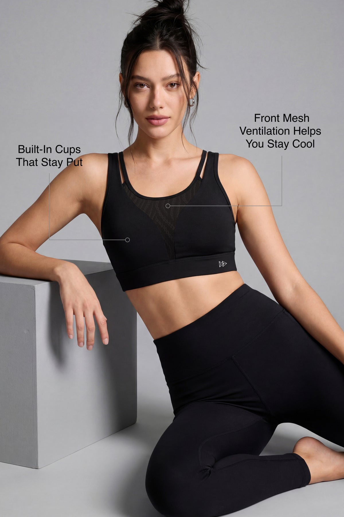 Echo™ Double-Strap Crossback Breathable Sports Bra | Medium Support for Yoga & HIIT