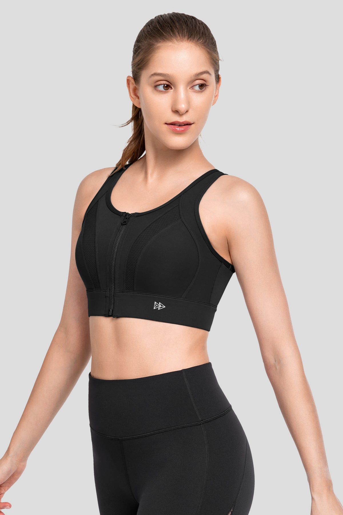 Echo™ Front Zip Perforated Breathable Padded Running Bra | Women's High Support Sports Bra