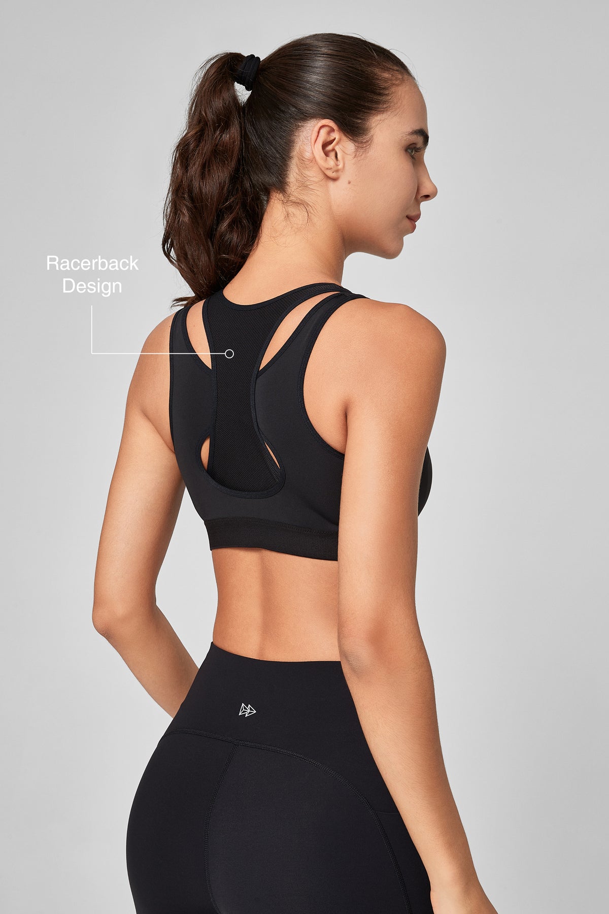 Enfold Zip Mesh Racerback gepolsterter Lauf-BH | Sport-BH mit starkem Halt für Damen
