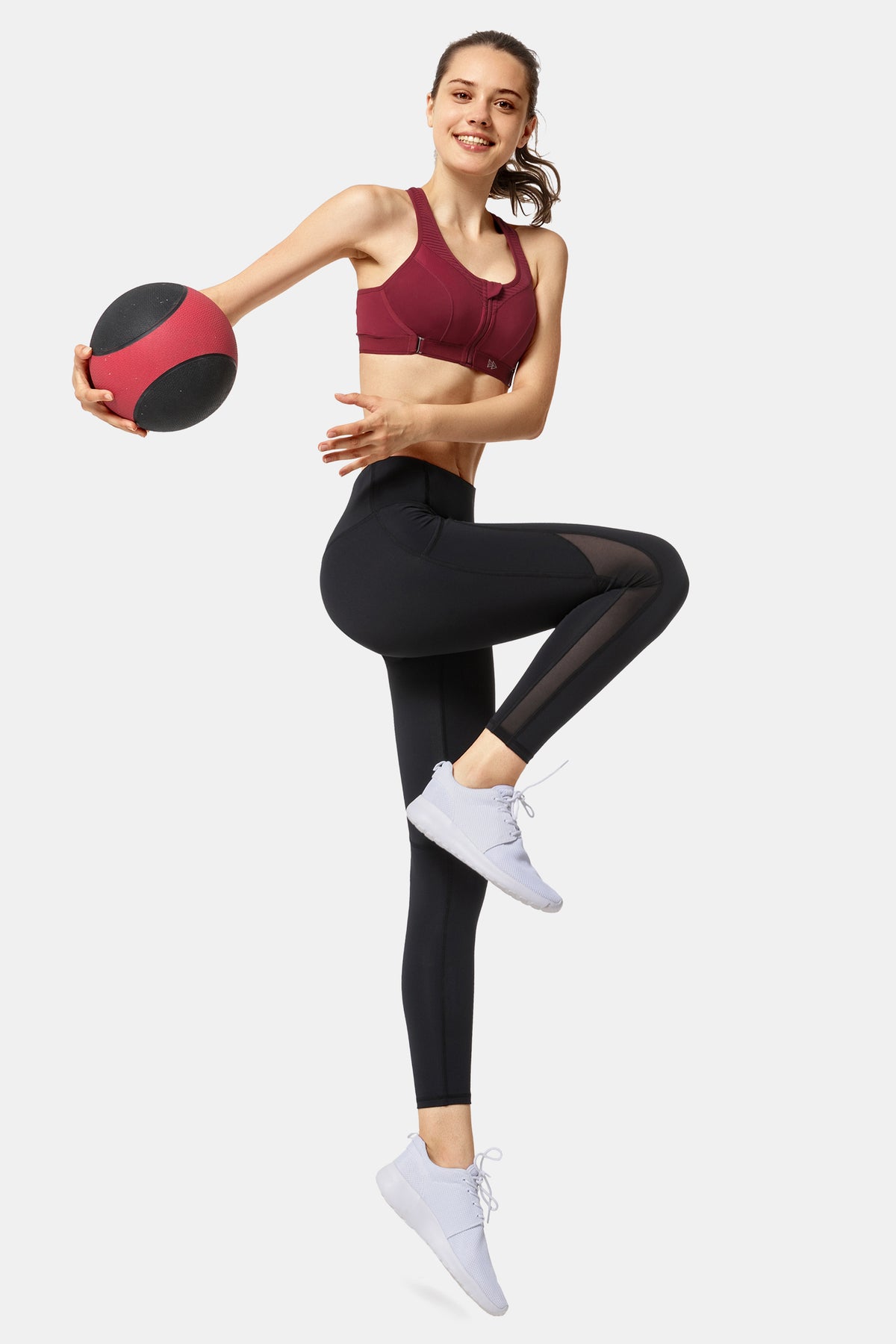 Sculpt Side Pocket Mesh Running Leggings | Women's High Support Leggings