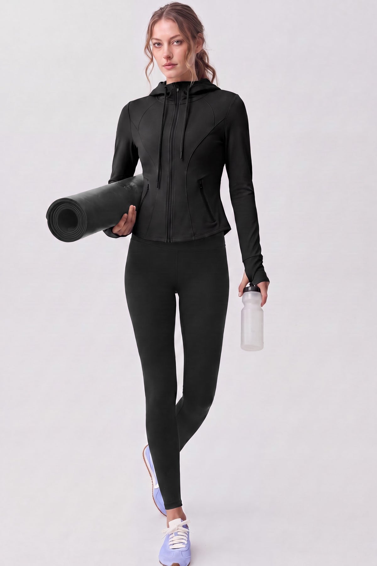 Chaqueta de forro polar elástico impermeable con cremallera completa Shift | Chaqueta deportiva para mujer