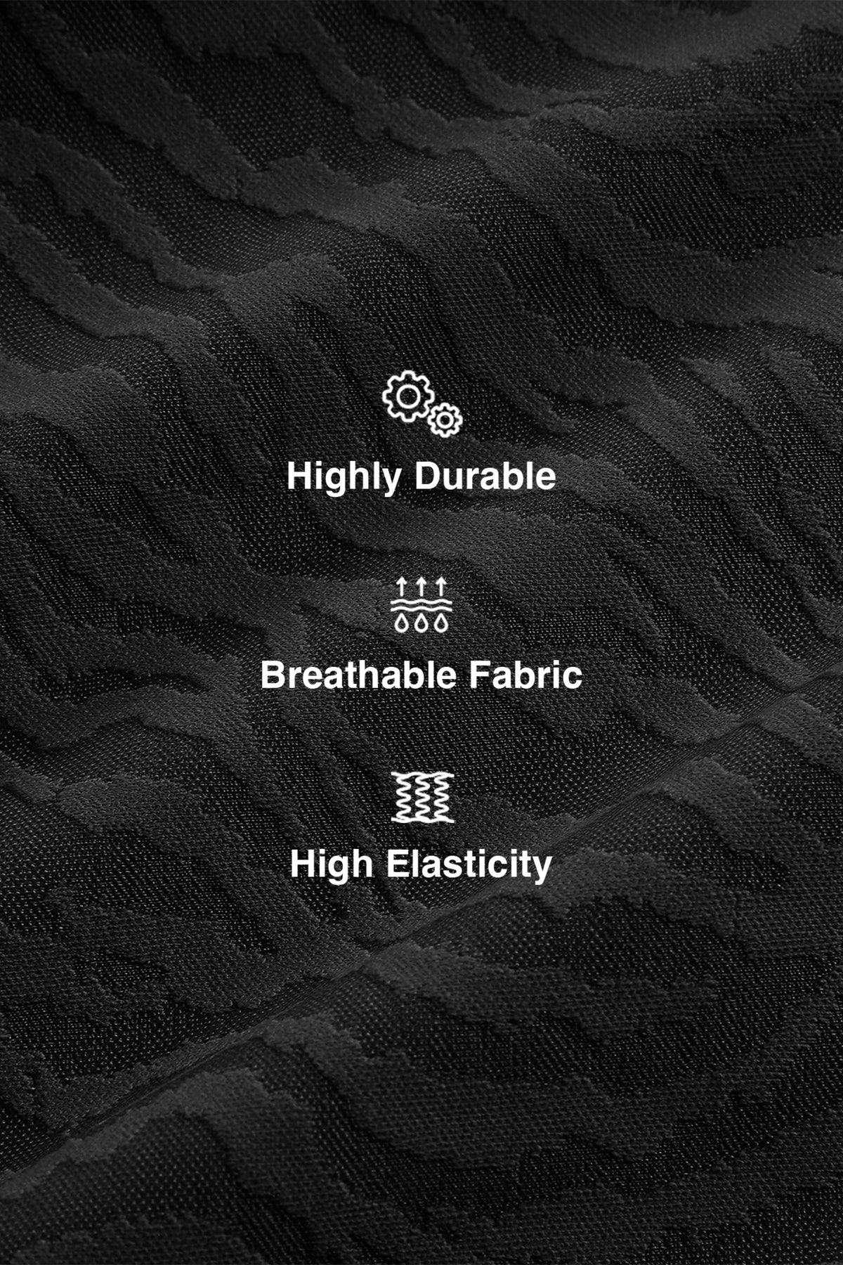 Black Textured High Impact Leggings With Pockets 25inches | High-Impact Support Best For Running, HIIT & Training