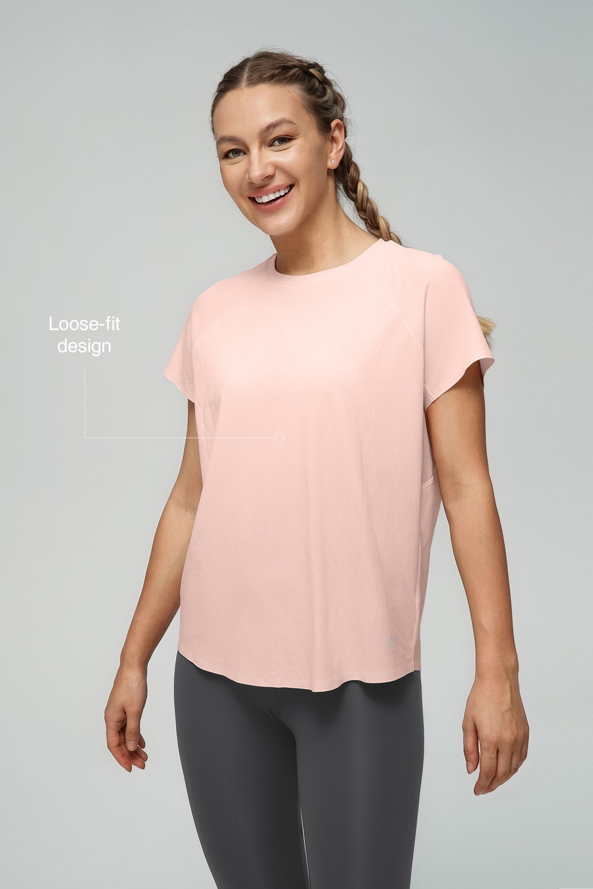 Camiseta cómoda de color liso con espalda de malla en cualquier lugar