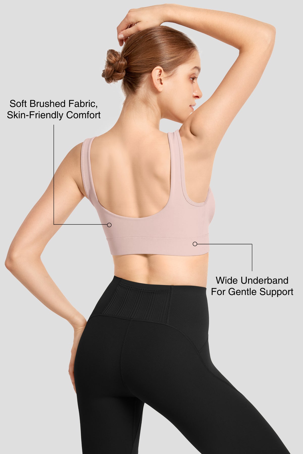 Anywhere™ V-Neck Wide Underband Sewn-In Pads Daily Bra | Women's Light Support Sports Bra