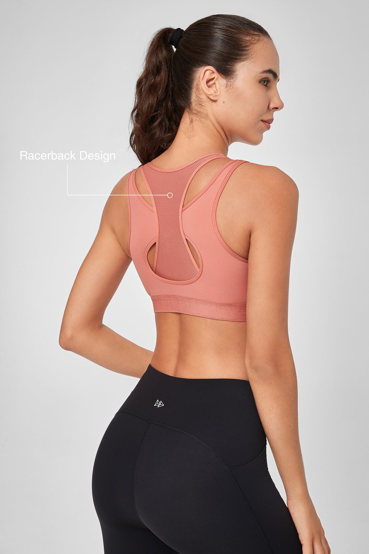 Enfold™ Zip Mesh Racerback Padded Running Bra | Women's High Support Sports Bra
