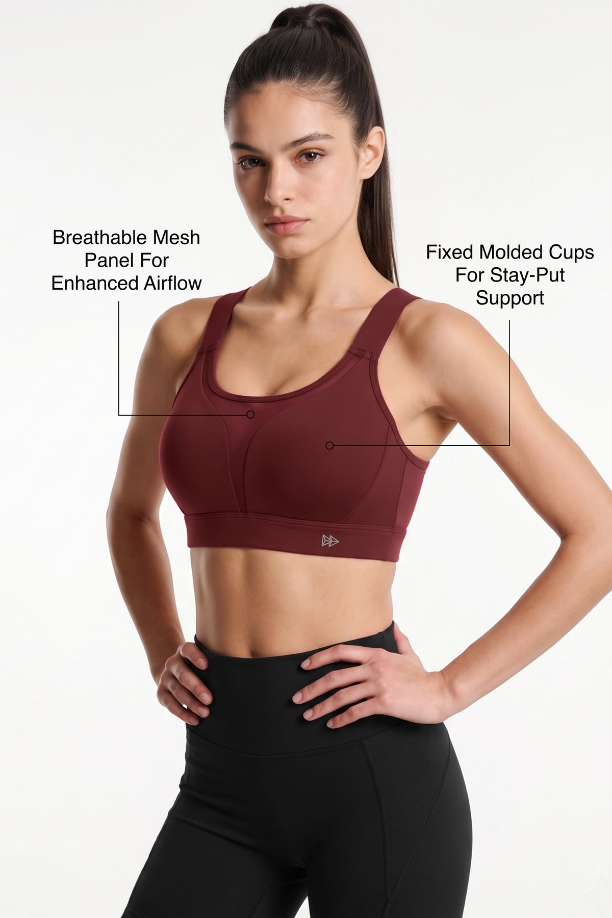 Shift™ Adjustable-Strap Front-Mesh Sports Bra | High-Impact Support for Running, HIIT, Yoga & Training