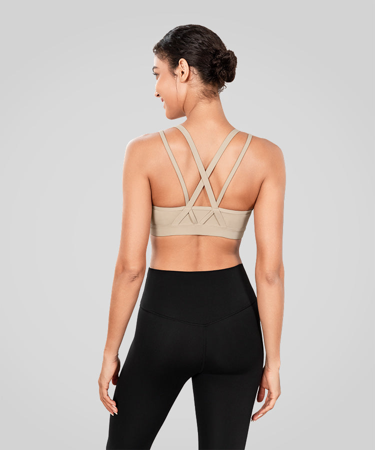 Reggiseno yoga imbottito Echo Long con spalline doppie incrociate | Reggiseno sportivo leggero da donna