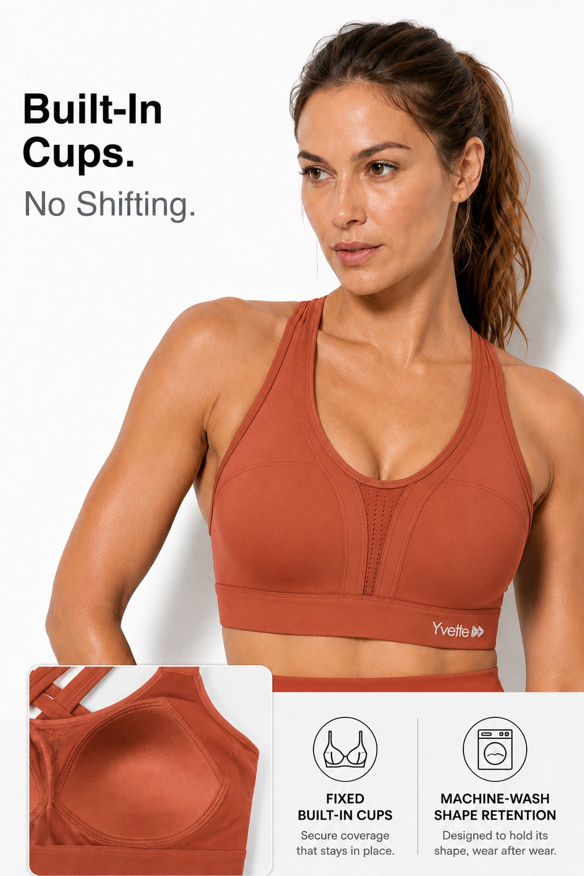Power™ Cross Back Padded Running Bra | Women's High Support Sports Bra