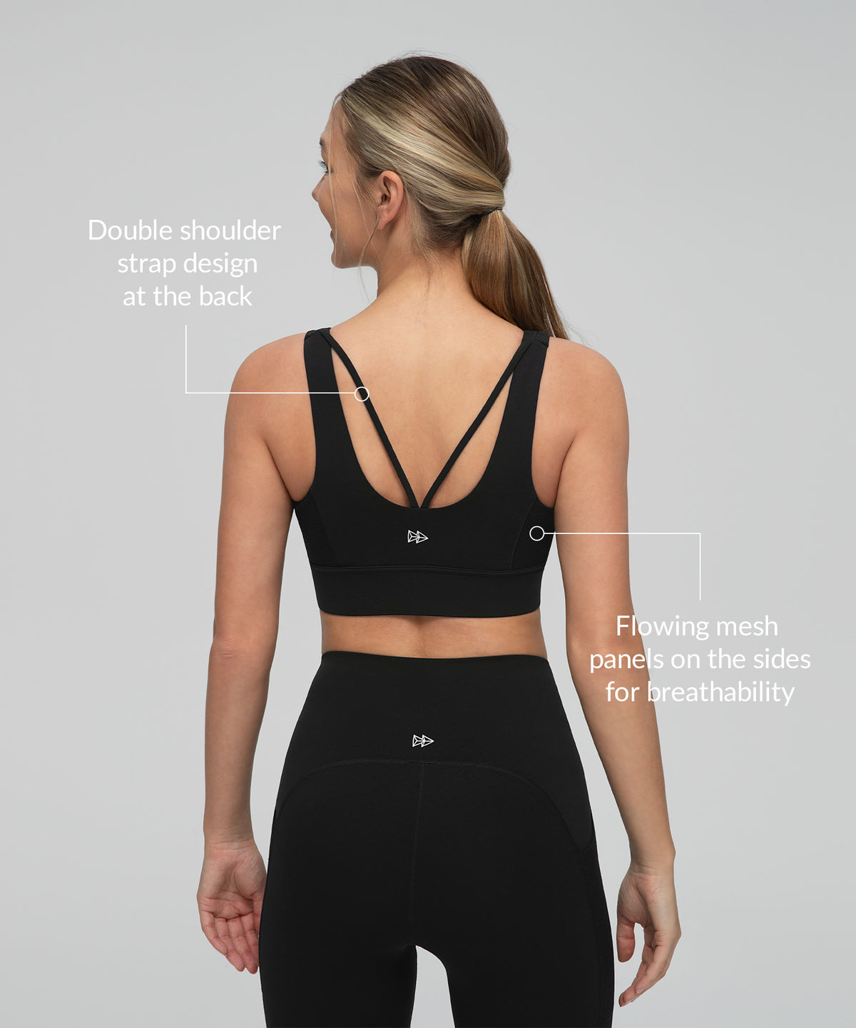 Anywhere Side Mesh Doppelträger-Yoga-BH | Leicht stützender Sport-BH für Damen