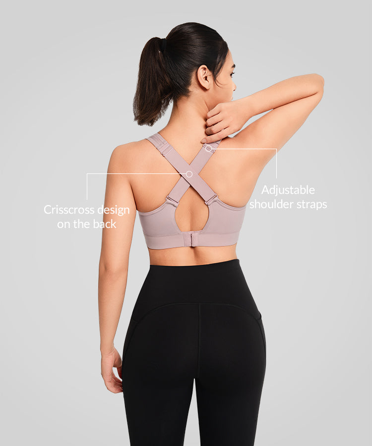 Power™ Breathable Cross Back Padded Running Bra| Women's High Support Sports Bra