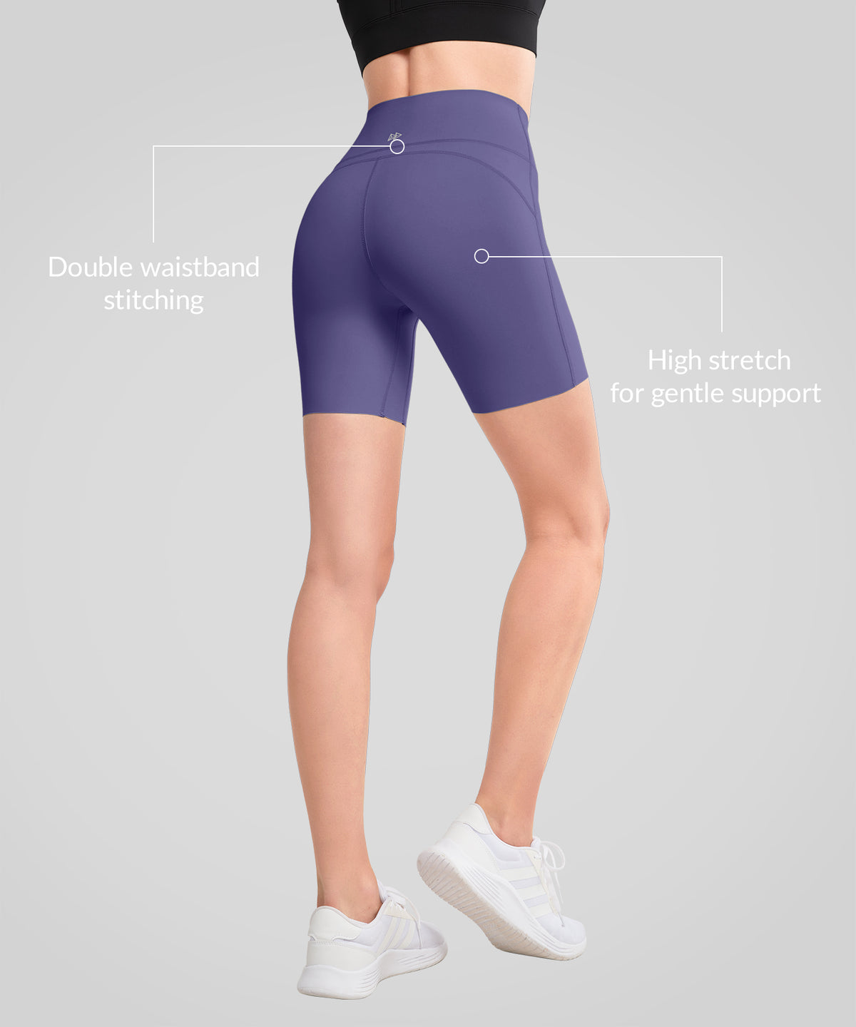 Shift™ Stretchy Soft Double Seam Shorts 8"| Women's High Support Running Shorts