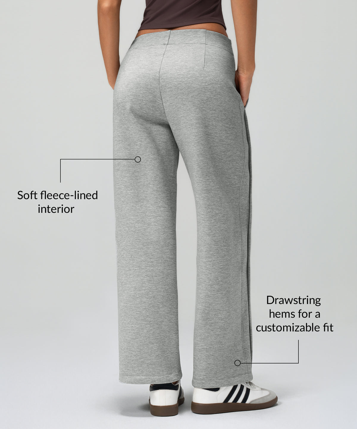 Pantalones ajustables Anywhere Cozy con forro polar de 73 cm | Pantalones deportivos para mujer
