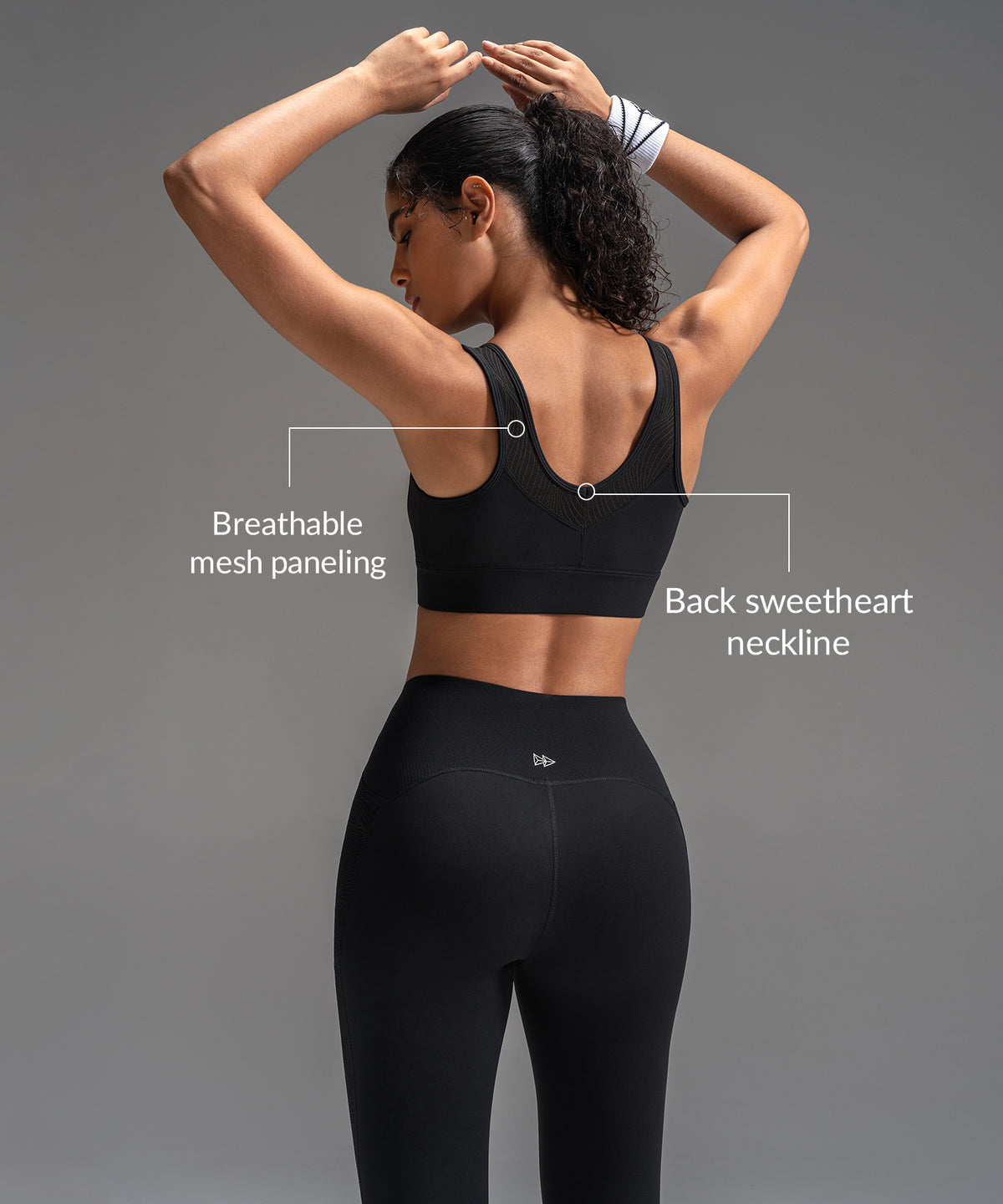 Power Mesh Sweetheart Neck Back Sport-bh | Sport-bh med högt stöd för kvinnor