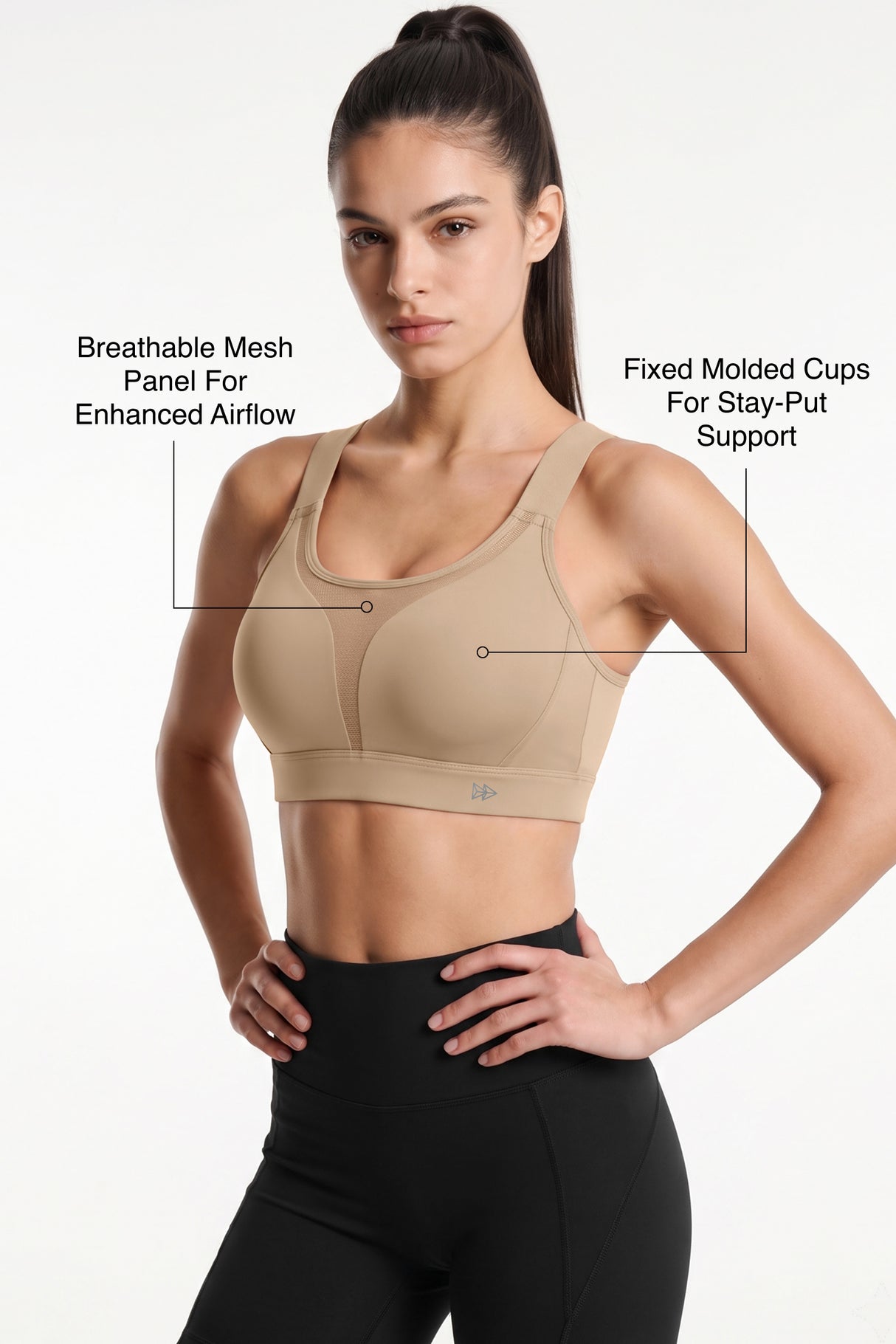 Shift™ Adjustable-Strap Front-Mesh Sports Bra | High-Impact Support for Running, HIIT, Yoga & Training