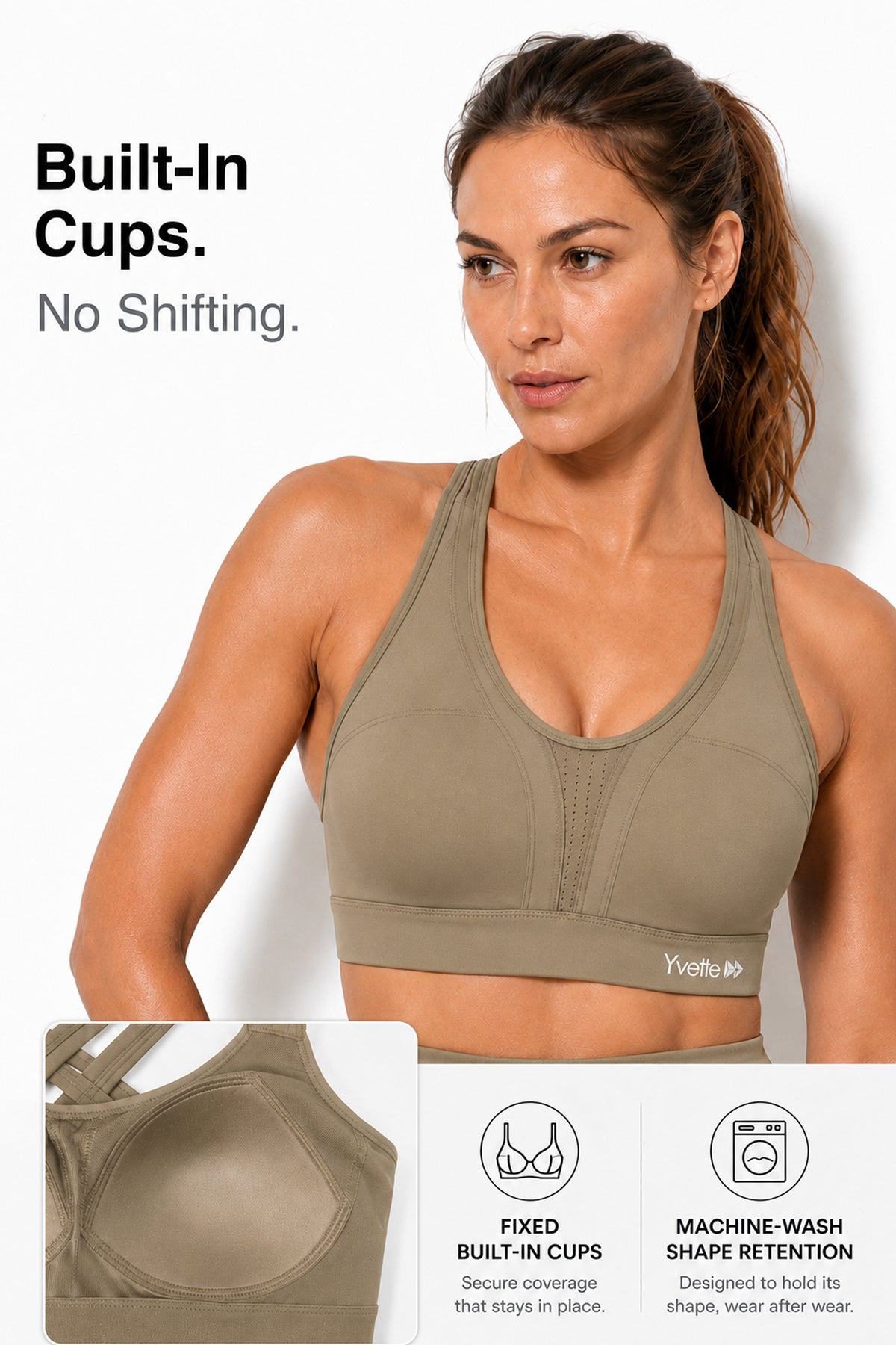 Power Cross Back gepolsterter Lauf-BH | Sport-BH mit starkem Halt für Damen