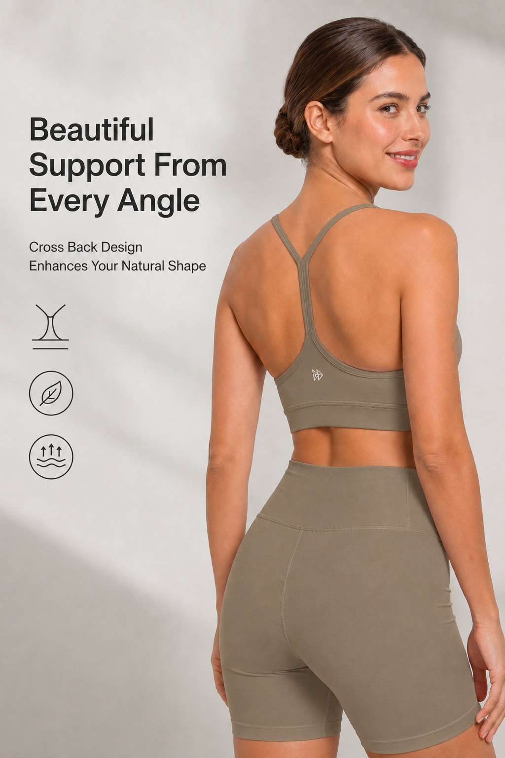Anywhere Yoga-BH mit U-Ausschnitt und Riemchenpolster | Sport-BH mit leichter Unterstützung für Damen