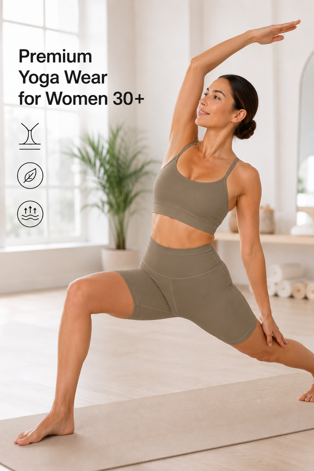 Anywhere Yoga-BH mit U-Ausschnitt und Riemchenpolster | Sport-BH mit leichter Unterstützung für Damen