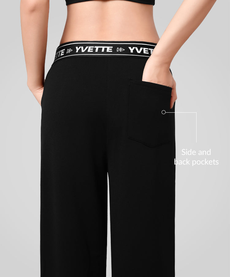 Shift™ Letter Print Fleece Lined Wide Leg Pants 27"| Women's Sports Pants