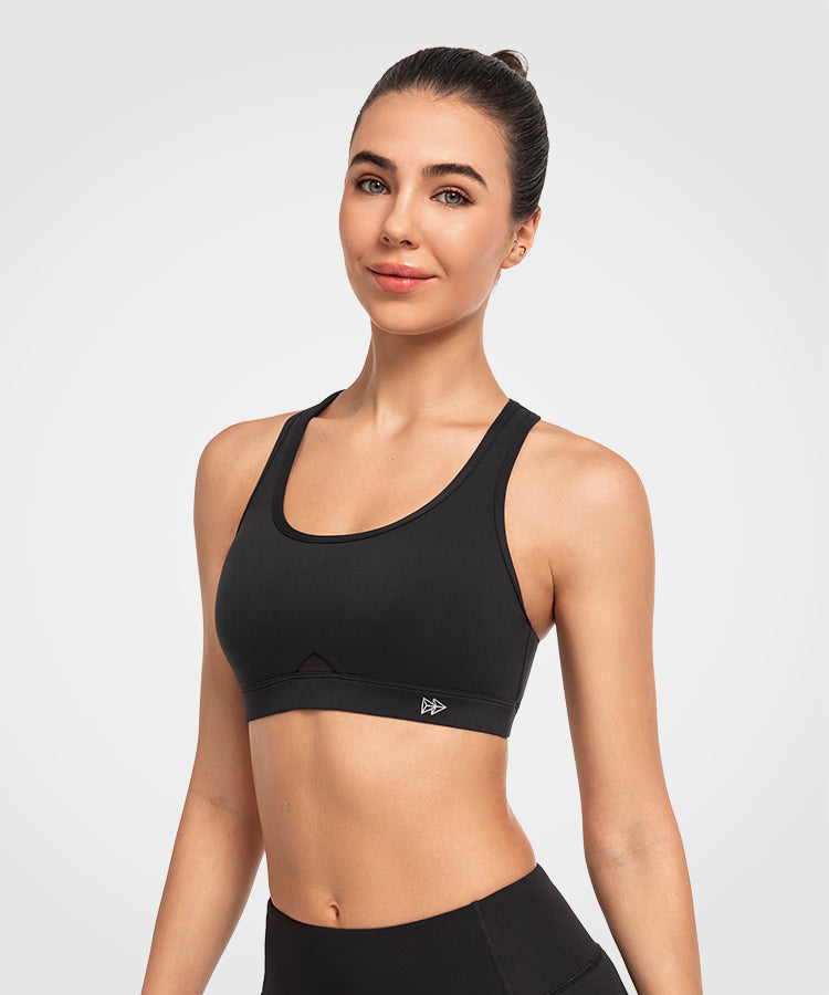 Gepolsterter Yoga-BH mit Shift-U-Ausschnitt und Cut-Out | Leicht stützender Sport-BH für Damen
