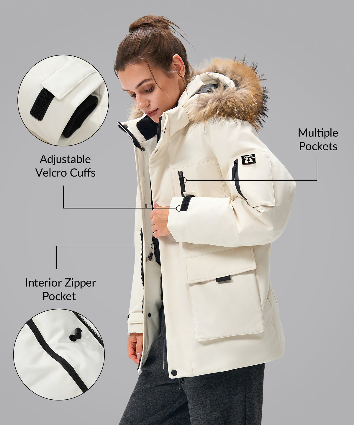 Anywhere Parka Daunenjacke mit mehreren Taschen | Isolierte Damenjacken