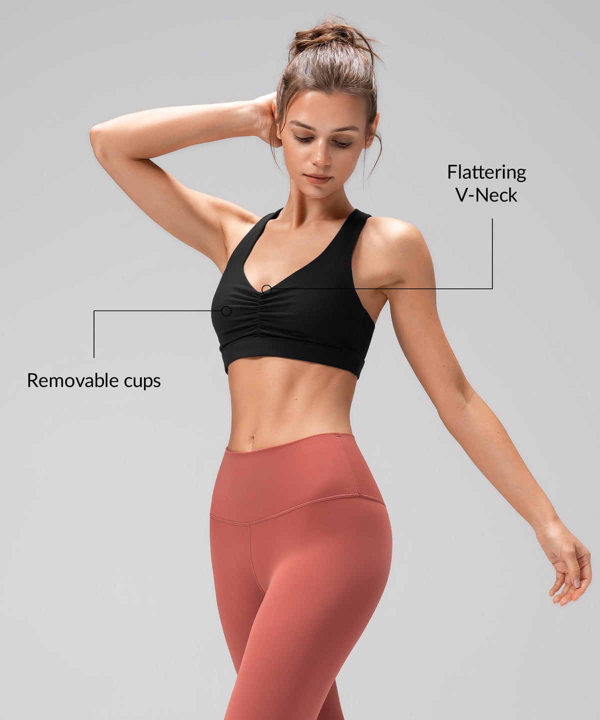 Anywhere™ Crisscross Removable Pads V-Neck Yoga Bra | Women's Light Support Sports Bra