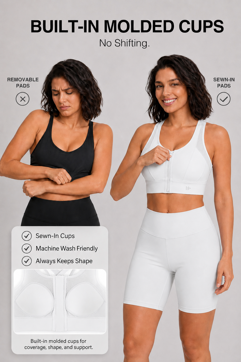 Power™ Cross Racerback Running Bra | Women's High Support Sports Bra