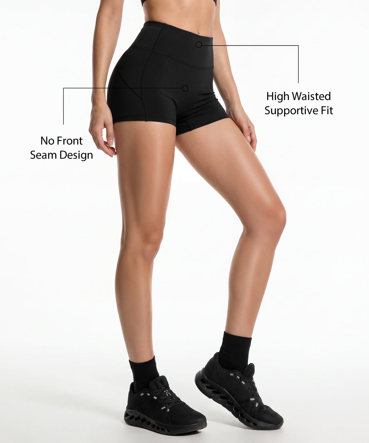 Shift™ High Rise Shorts With No Front Seam Design 2.5 Inches | Women's Yoga, Running & HIIT Shorts