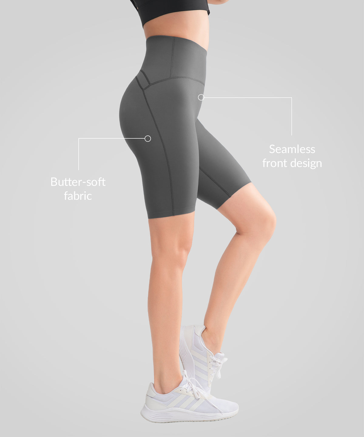 Shift™ Seamless No-slip High Waist Shorts 8"| Women's High Support Running Shorts