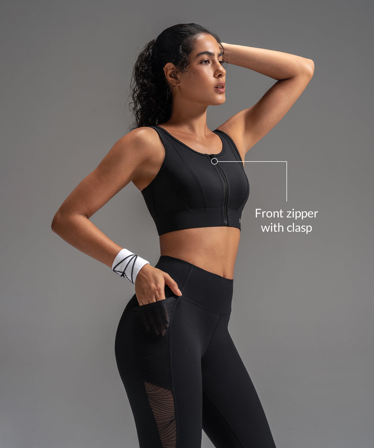Power Mesh Sweetheart Neck Back Sport-bh | Sport-bh med högt stöd för kvinnor