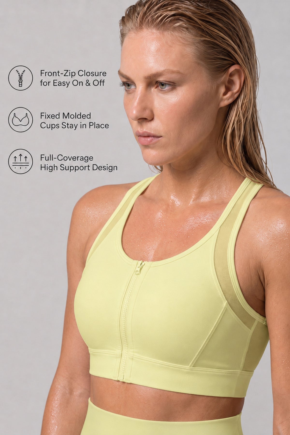 Reggiseno da corsa leggero Power T-back in rete | Reggiseno sportivo ad alto sostegno da donna