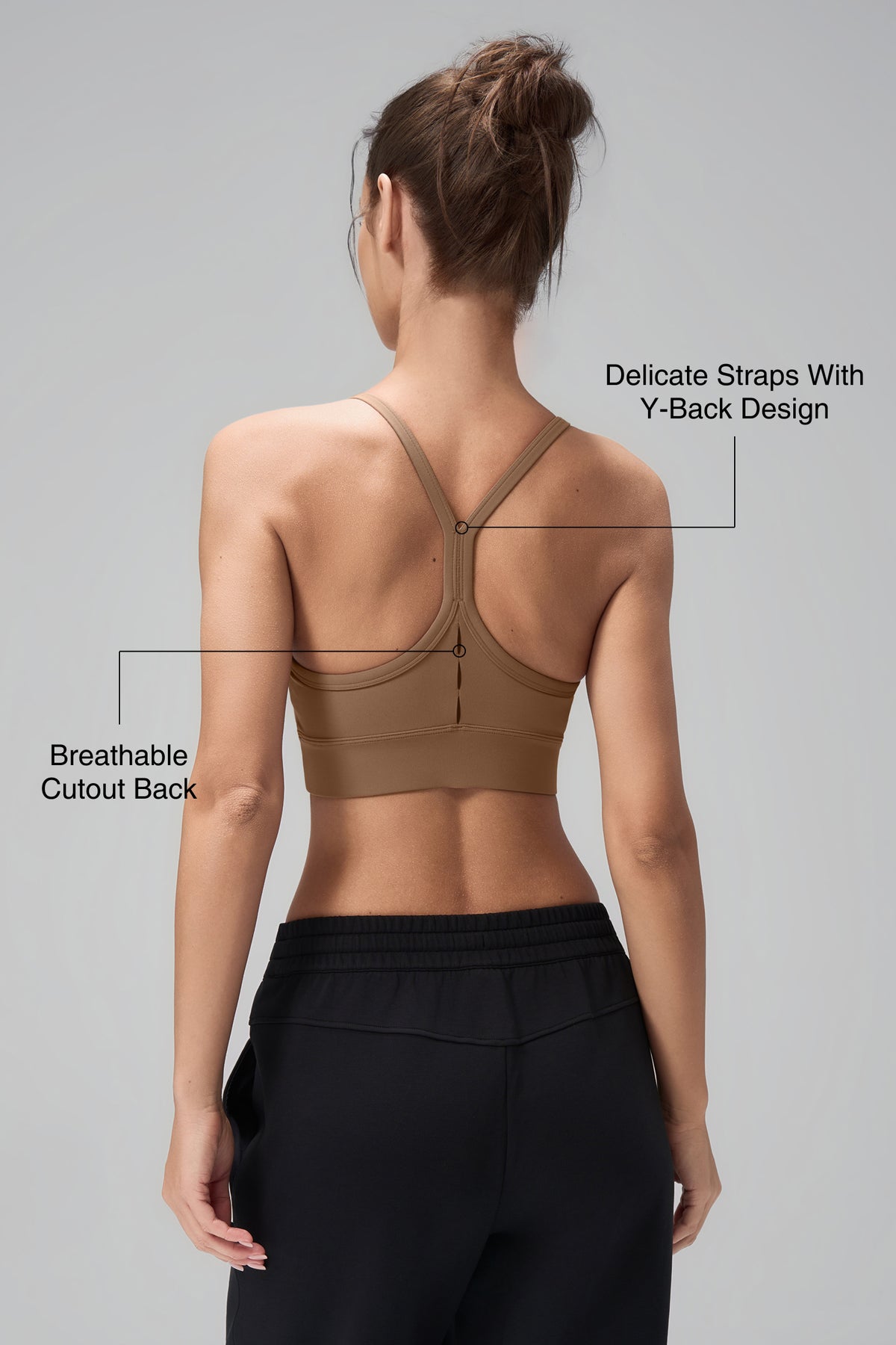 Sujetador de yoga con almohadillas cosidas y espalda en Y Anywhere | Sujetador deportivo de sujeción ligera para mujer