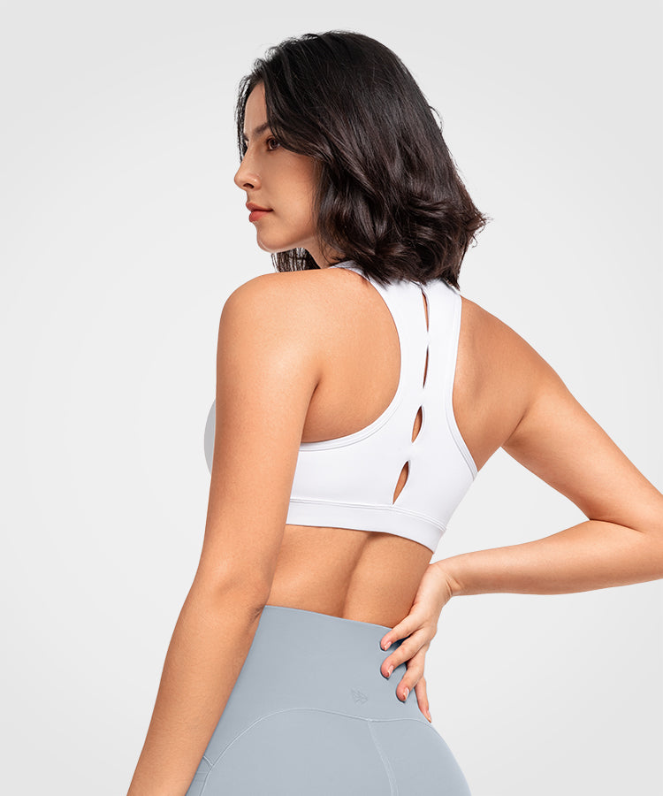 Gepolsterter Yoga-BH mit Shift-U-Ausschnitt und Cut-Out | Leicht stützender Sport-BH für Damen